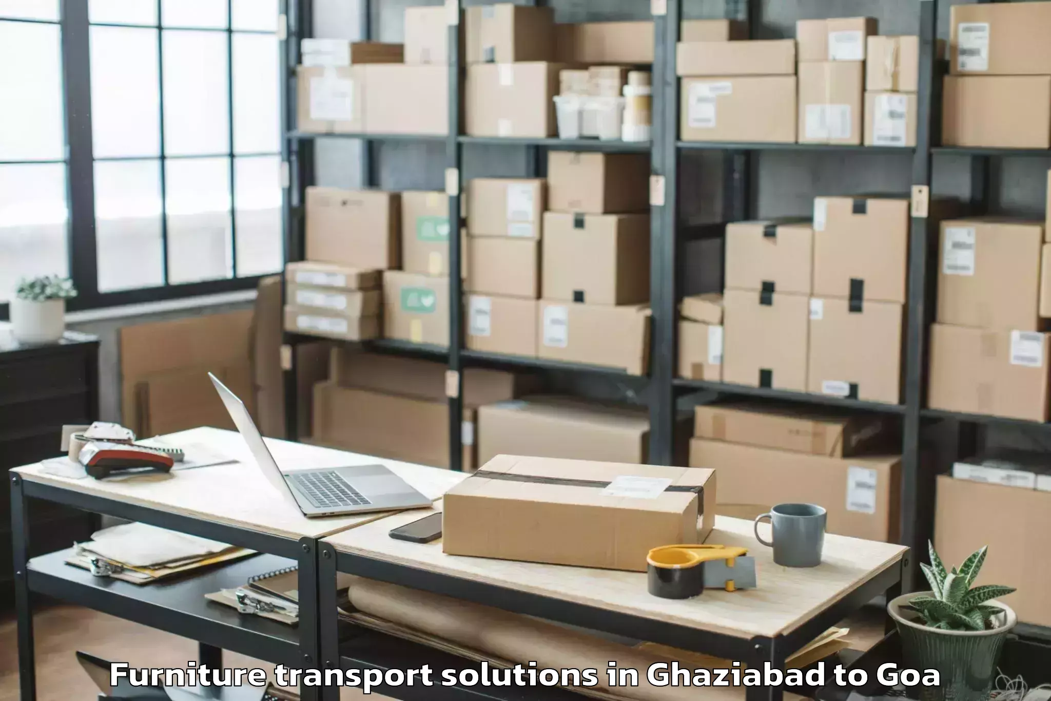 Professional Ghaziabad to Morjim Furniture Transport Solutions